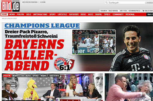 Bild.de spricht vom Baller-Abend