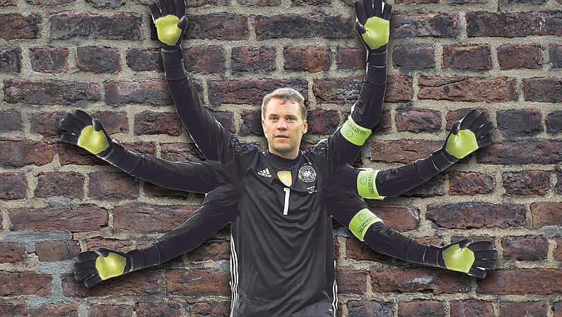 Der Mann mit den tausend Armen: Manuel Neuer. Der Mann mit den tausend Armen: Manuel Neuer.
