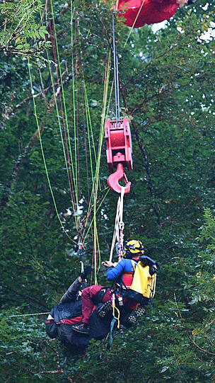 Stundenlang hing der 60-Jährige im Baum fest, eher er gerettet werden konnte.