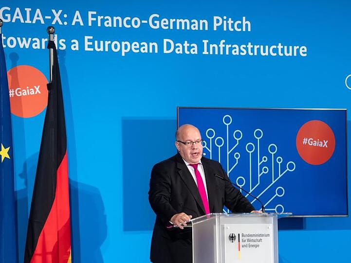 Bundeswirtschaftsminister Peter Altmaier spricht beim virtuellen Gaia-X Fachforum seines Ministeriums.