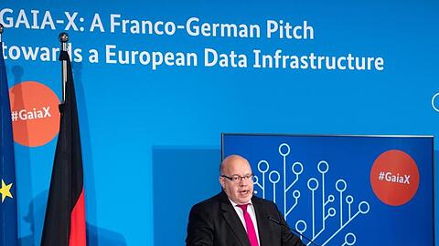 Bundeswirtschaftsminister Peter Altmaier spricht beim virtuellen Gaia-X Fachforum seines Ministeriums.