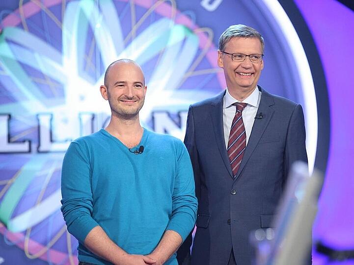 Alexander Zimmer neben Moderator Günther Jauch