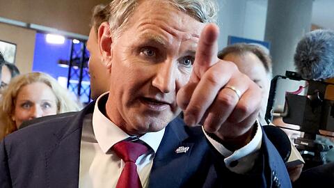 Seine Partei ist erstmals stärkste Kraft in einem Bundesland: Thüringens AfD-Chef Björn Höcke.