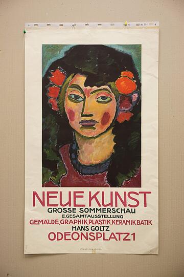 1913: Mit einem Bild von Alexej von Jawlensky wirbt Kunsthändler Hans Goltz für die Sommerschau.
