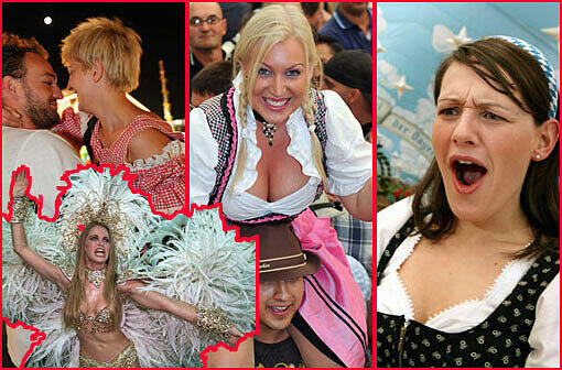 Feiern ohne Hemmungen: Wiesn, "Spring Break", Ballermann  - wir zeigen Bilder von den größten und wildesten Partys der Welt. Den Anfang macht das Oktoberfest, wo es jedes Jahr Ende September mit Gästen aus aller Welt heiß hergeht...