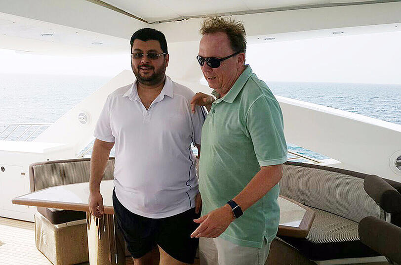 Weilten gemeinsam auf einer Yacht im Persischen Golf: Investor Hasan Ismaik und Löwen-Präsident Peter Cassalette.