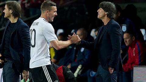 Lukas Podolski bei seiner Verabschiedung aus der Nationalmannschaft.