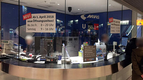 Ab April früher Feierabend: Der MVG-Infoschalter im Hauptbahnhof-Sperrengeschoss.