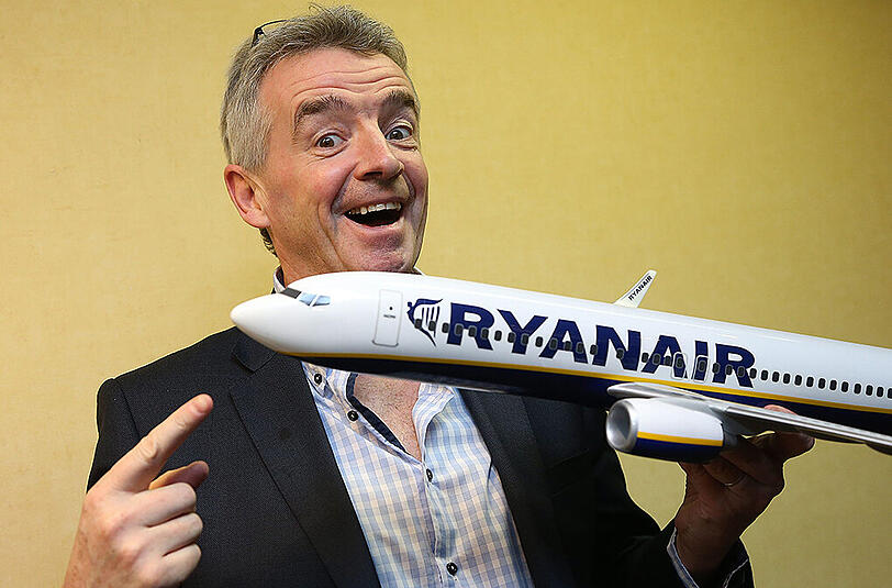 Ryanair-Chef Michael O'Leary hat gut lachen. Foto: EPA/JULIEN WARNAND