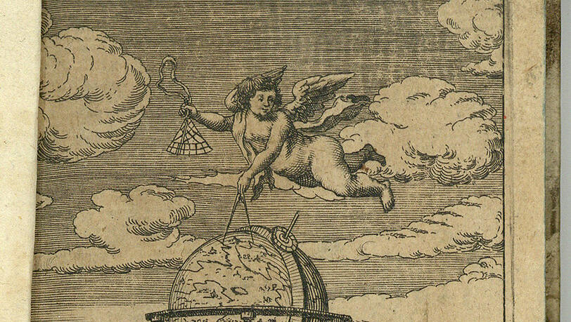 Im ältesten Büchlein (1671) schwebt ein Genius über dem Globus. Im ältesten Büchlein (1671) schwebt ein Genius über dem Globus.