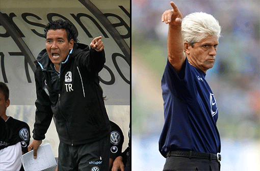 Neu-Trainer Ricardo Moniz (l.) und Trainer-Legende Werner Lorant