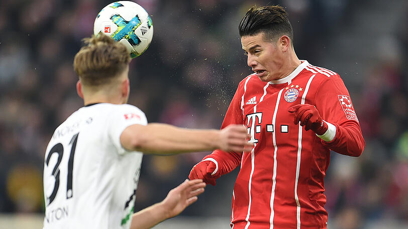 JAMES RODRIGUEZ - NOTE 3. Nach der Gehirnerschütterung im Gladbachspiel wieder fit. Spielte im Zentrum als Spielmacher der Bayern. Immer anspielbar, aber auch mit dem ein oder anderen Abspielfehler. Verfehlte das Tor aus der Distanz gleich drei Mal nur knapp (47., 51., 54.).
