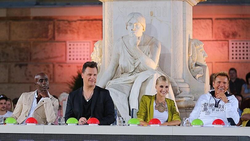 Entertainer unter sich: Bruce Darnell (li.), Guido Maria Kretschmer, Lena Gercke, Dieter Bohlen Entertainer unter sich: Bruce Darnell (li.), Guido Maria Kretschmer, Lena Gercke, Dieter Bohlen