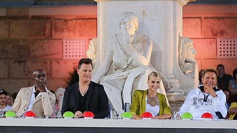 Entertainer unter sich: Bruce Darnell (li.), Guido Maria Kretschmer, Lena Gercke, Dieter Bohlen