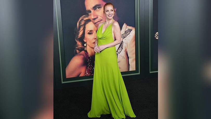 Jessica Chastain in Grün bei der Premiere.