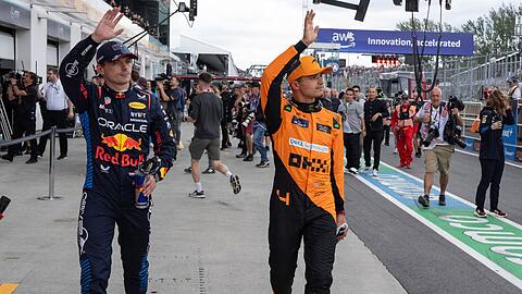 Nach dem Zoff von Spielberg dürfte es auch in Silverstone zwischen Max Verstappen (l) und Lando Norris hoch hergehen.