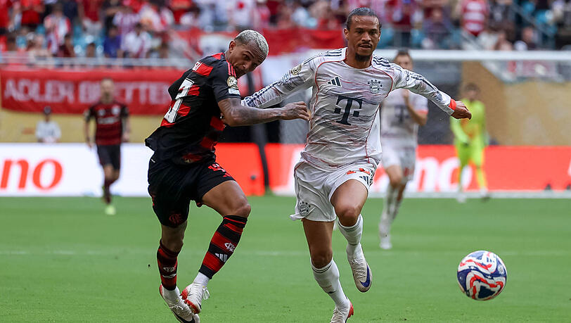 Sein letzter Auftritt im Bayern-Trikot: Leroy Sané beim Achtelfinale der Klub-WM gegen Flamengo. Sein letzter Auftritt im Bayern-Trikot: Leroy Sané beim Achtelfinale der Klub-WM gegen Flamengo.