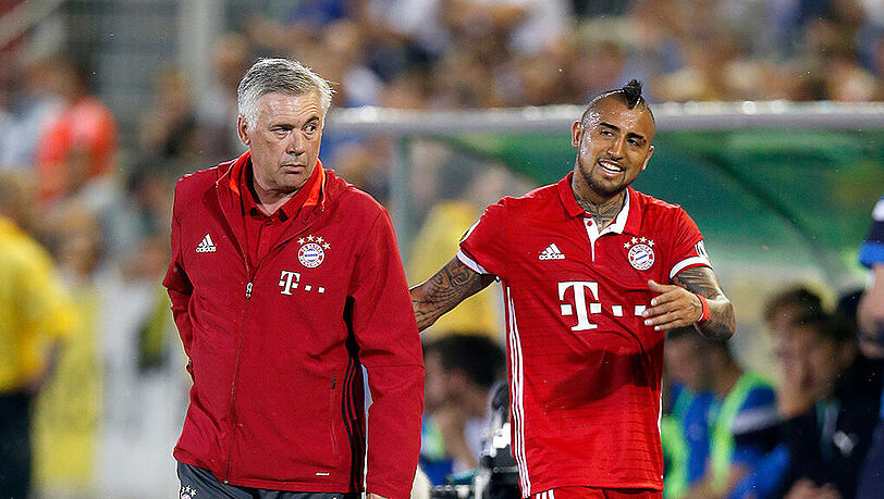 Carlo Ancelotti muss gegen Dortmund auf Arturo Vidal verzichten. Carlo Ancelotti muss gegen Dortmund auf Arturo Vidal verzichten.