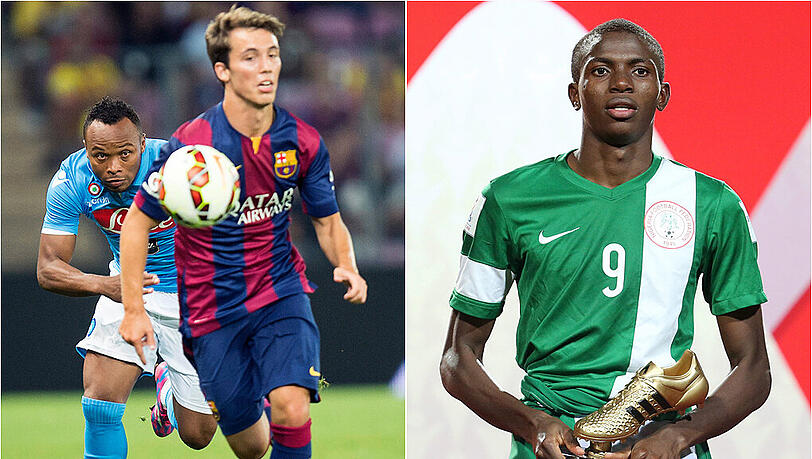 Alex Grimaldo (l.) und Victor Osimhen: die beiden Nachwuchs-Talente sollen auf dem Wunschzettel des FC Bayern stehen. Alex Grimaldo (l.) und Victor Osimhen: die beiden Nachwuchs-Talente sollen auf dem Wunschzettel des FC Bayern stehen.