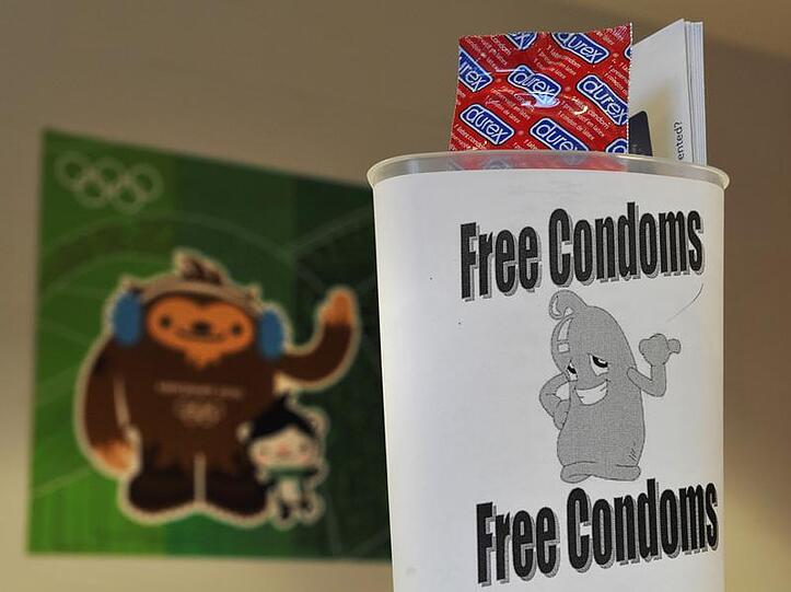 Kondome stehen im Olympischen Dorf überall bereit.