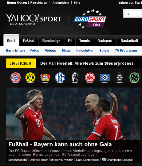 "Bayern kann auch ohne Gala" meint eurosport.com.