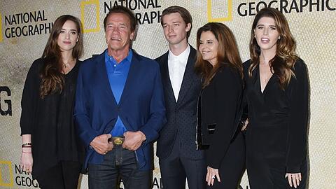 Von links: Christina Schwarzenegger, Arnold Schwarzenegger, Patrick Schwarzenegger, Maria Shriver und Katherine Schwarzenegger 2017 bei einem gemeinsamen Auftritt.