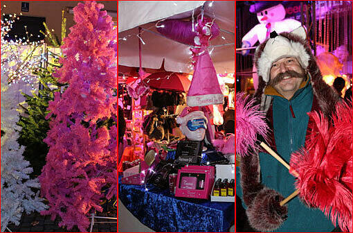 "Pink Christmas": Keine klassische Weihnachtsstimmung, aber viel Abwechslung bietet der schwule Christkindlmarkt auf dem Stephansplatz im Glockenbachviertel. Hier gibt's die Bilder.