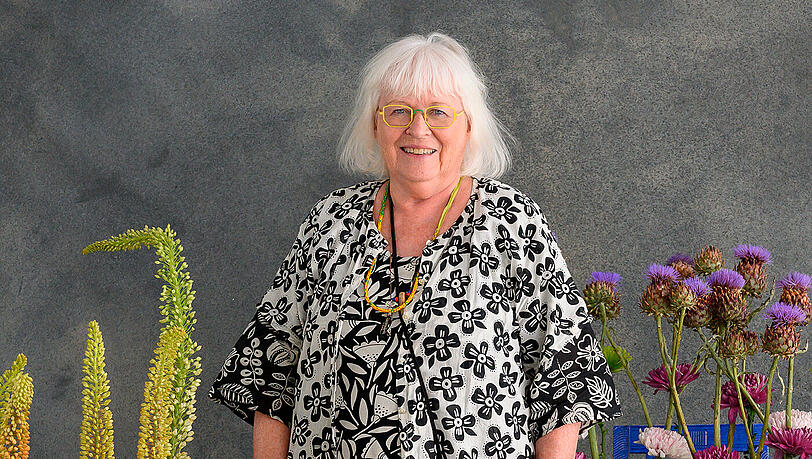 Die schwedische Designerin Gudrun Sjödén. Die schwedische Designerin Gudrun Sjödén.