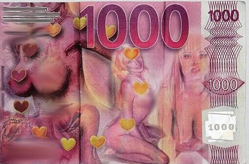 BUSEN-GELD: Brüste auf dem Tausender! Ein Tscheche hat erfolgreich billiges Falschgeld gegen jede Menge echtes Geld umgetauscht. Auf dem Schein waren nackte Frauen zu sehen.