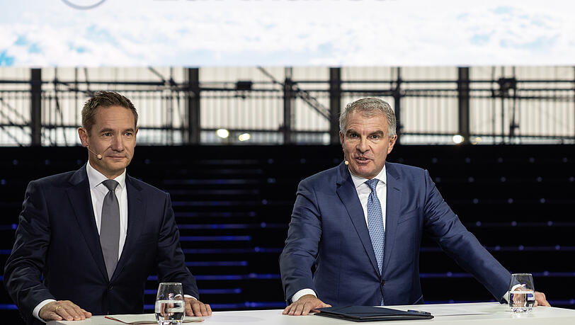 Jens Ritter, CEO von Lufthansa Airlines (l.) und Carsten Spohr, Vorstandsvorsitzender der Deutschen Lufthansa. (Archivbild)