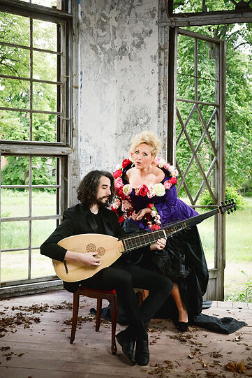 Simone Kermes (Gesang) und Gianluca Geremia (Theorbe) - Hier bei der Aufnahme zum Album "Eternity"