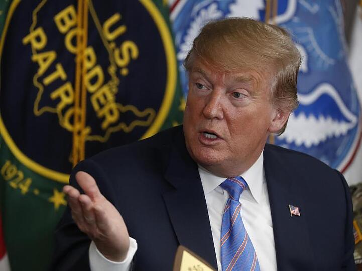US-Präsident Trump Anfang April während eines Geprächs über Einwanderung und Grenzsicherheit.