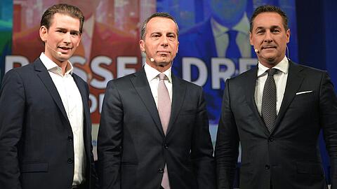 Dreikampf ums Kanzleramt: Die Spitzenkandidaten Sebastian Kurz (ÖVP), Christian Kern (SPÖ) und Heinz-Christian Strache (FPÖ). Am Sonntag wählt Österreich ein neues Parlament.