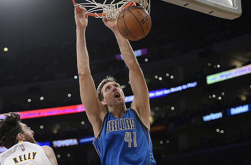 In Spiellaune: Dirk Nowitzki.