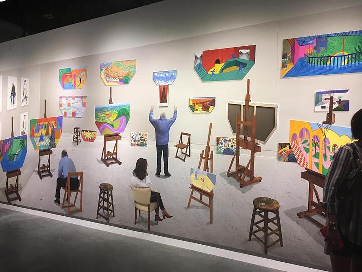 Zu den Exponaten der Kunstmesse Art Basel in Miami gehört das Gemälde "Inside It Opens Up As Well" des Künstlers David Hockney.