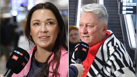 Simone Ballack und Hubert Fella vor ihrem Abflug nach Australien.