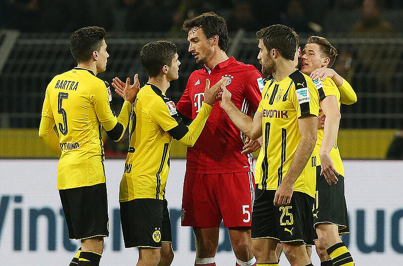 Mats Hummels besuchte seine Ex-Kollegen schon vor der Partie in der Kabine.