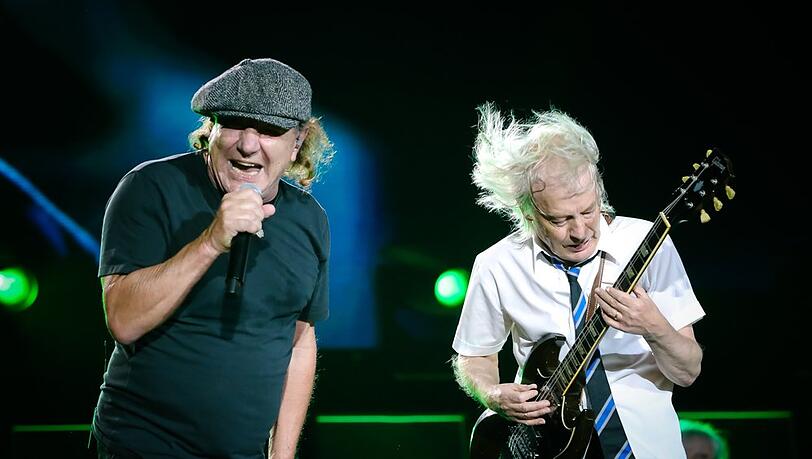 AC/DC um Sänger Brian Johnson (l.) und Gitarrist Angus Young kommen nach Deutschland.