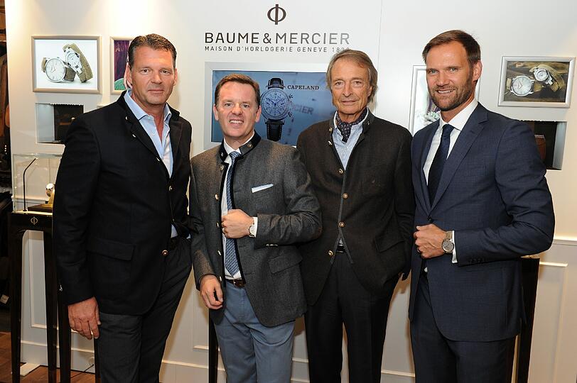 Markus Höhn (Lodenfrey), Alain Zimmermann (CEO Baume & Mercier), Ralph- Michael Nagel (Lodenfrey) und Marc Autmaring (Wempe)