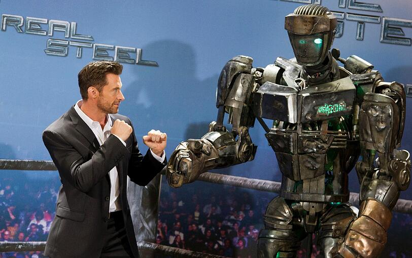 Hugh Jackman in München: Der Superstar stellt seinen neuen Film "Real Steel" vor.