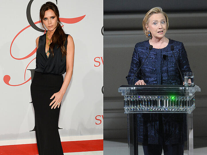 Würde Hillary Clinton (re.) die Mode von Victoria Beckham stehen?