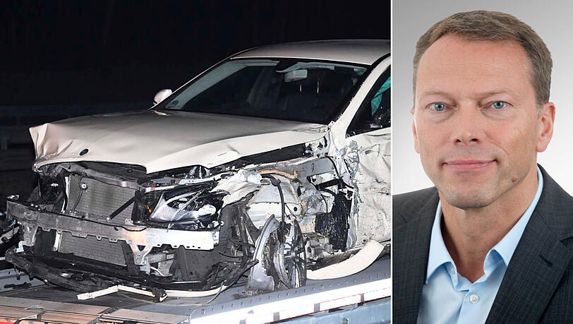 Ein nicht ortskundiger Taxifahrer ist am Montagabend versehentlich falsch auf die Richtungsfahrbahn der A95 - zwischen den Anschlussstellen Wolfratshausen und Seeshaupt kam es zum Unfall. Rechts im Bild: Unfallforscher Siegfried Brockmann. Ein nicht ortskundiger Taxifahrer ist am Montagabend versehentlich falsch auf die Richtungsfahrbahn der A95 - zwischen den Anschlussstellen Wolfratshausen und Seeshaupt kam es zum Unfall. Rechts im Bild: Unfallforscher Siegfried Brockmann.