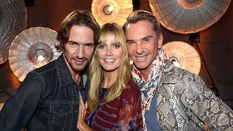 Das ist die "GNTM"-Jury 2014: Thomas Hayo (v. l.), Heidi Klum und Wolfgang Joop