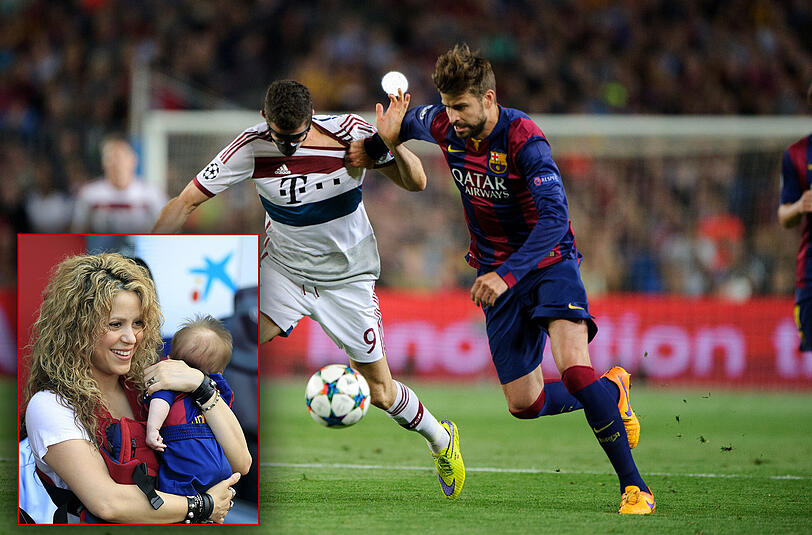 Nicht selten sitzt Shakira auf der Bühne, um ihren Gerard Piqué (r.) anzufeuern. Auch heute beim Champions-League-Rückspiel gegen den FC Bayern?