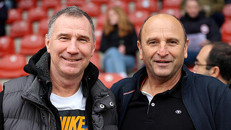 Freuen sich auf die neue Saison: Die TSV-1860-Legenden Bernhard Winkler und Thomas Miller.