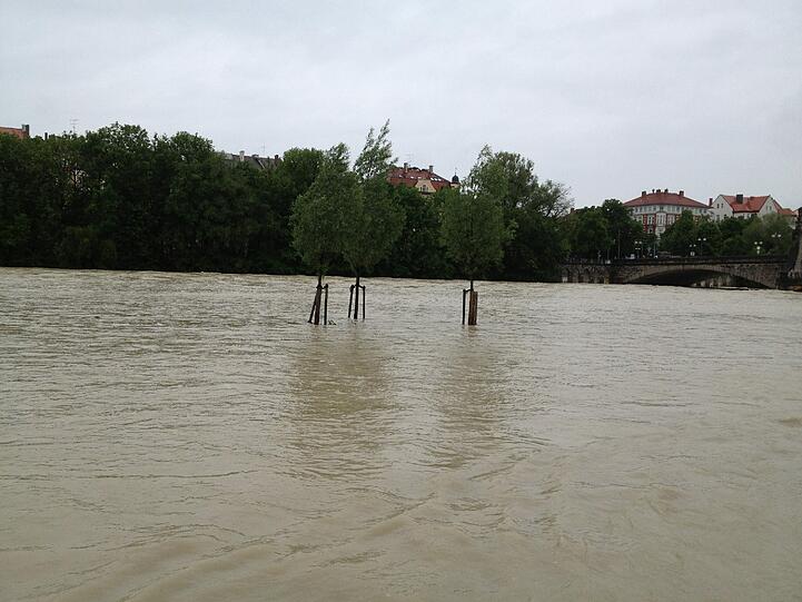 Ans Radeln war an der Isar tagelang nicht zu denken...