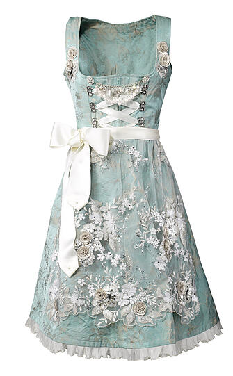 Kostbare Stoffe wie Brokat, Seide, und handbestickte französische Spitze: Die neue Kollektion des Dirndl-Labels "Alpenprinzessin"