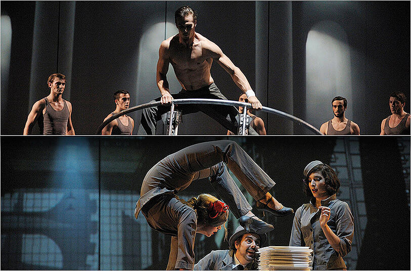 Der kanadische Cirque Éloize spielt mit dem urbanen Büroalltag in &bdquo;Cirkopolis&ldquo;.