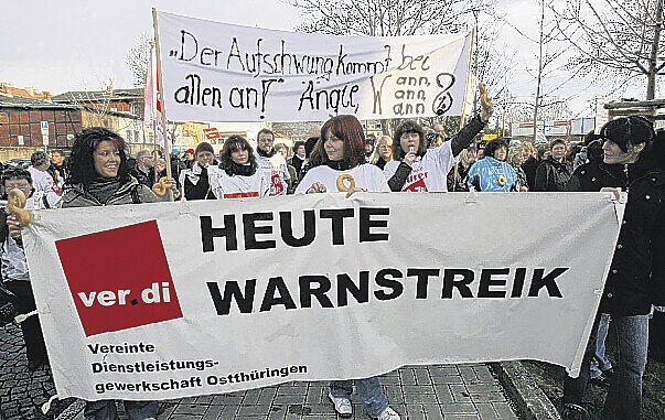 Ab Donnerstag machen sie Ernst. Die Gewerkschaftsmitglieder zeigen in den nächsten Tagen Muskeln.