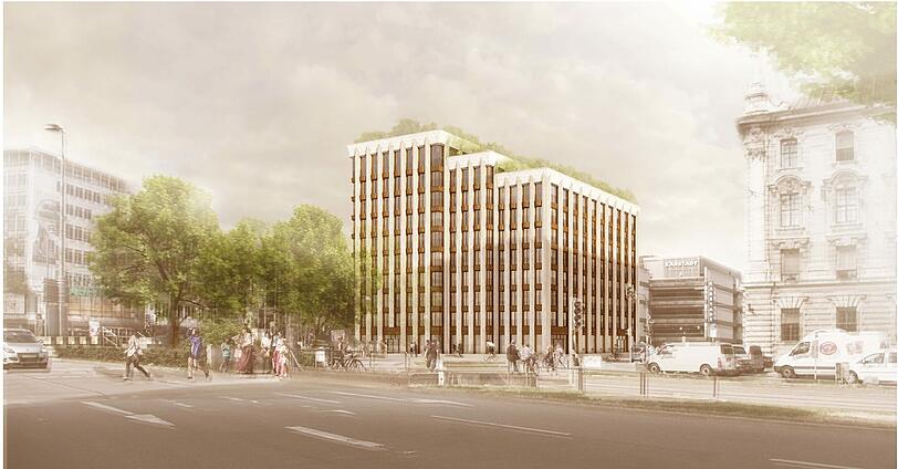 ... und jede Menge Entwürfe, die nicht genommen wurden. Beispiel 1: DIE TREPPE von &bdquo;Hild und K&ldquo; aus München. Sie bauen trotzdem ganz in der Nähe, nämlich das neue Hotel in der Bayerstraße am Hauptbahnhof.